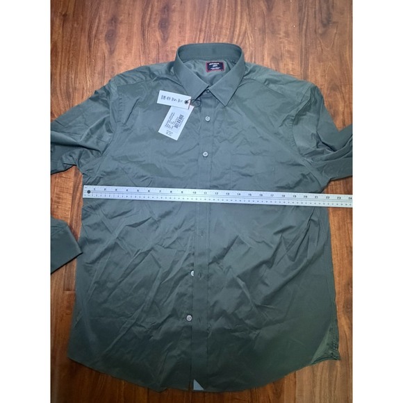 NWT Untuckit Gironde Shirt Button Down Collared Green Nylon Spandex Men SZ L - Picture 5 of 8